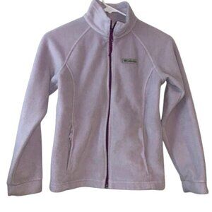 Columbia Girls Full-Zip Fleece Jacket Medium Lavender Polyester